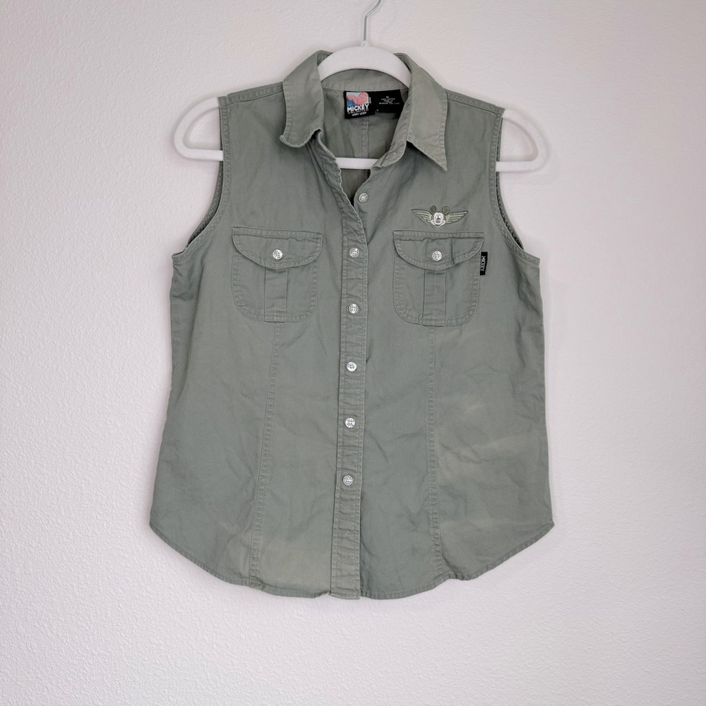 Disney Mickey unlimited vintage Jerry Leigh Sleeveless button up